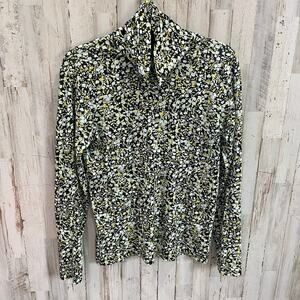 JCrew Tissue turtleneck in fall garden floral Womens Medium Boho Garden Grandma